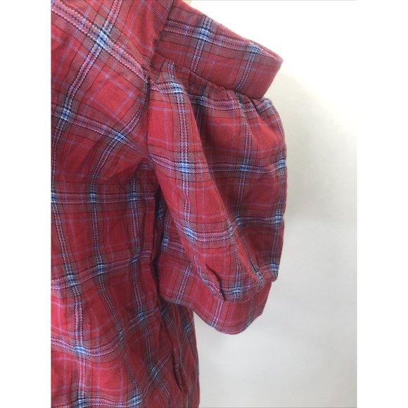 Women's Paper Crane Red and Blue Off Shoulder Tap Size Large NWT - Picture 5 of 7